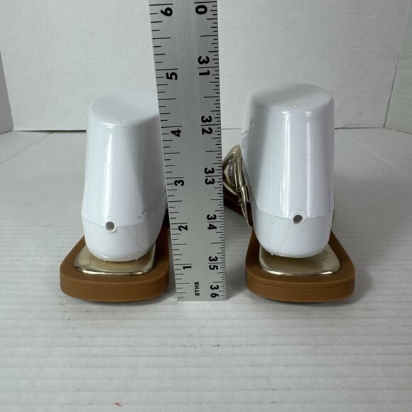 Azalea Wang Women's 8 Stetson Metallic Gold Slip On Square Toe Knot Sandals NWOB - Picture 8 of 13